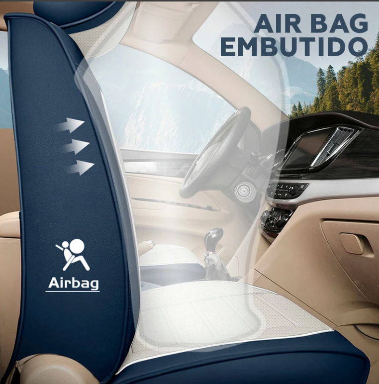 Capa Universal Evotek Completa para Carro em Couro Legítimo com AirBag +3 BRINDES: Tapetes Automotivos