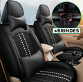 Capa Universal Evotek Completa para Carro em Couro Legítimo com AirBag +3 BRINDES: Tapetes Automotivos